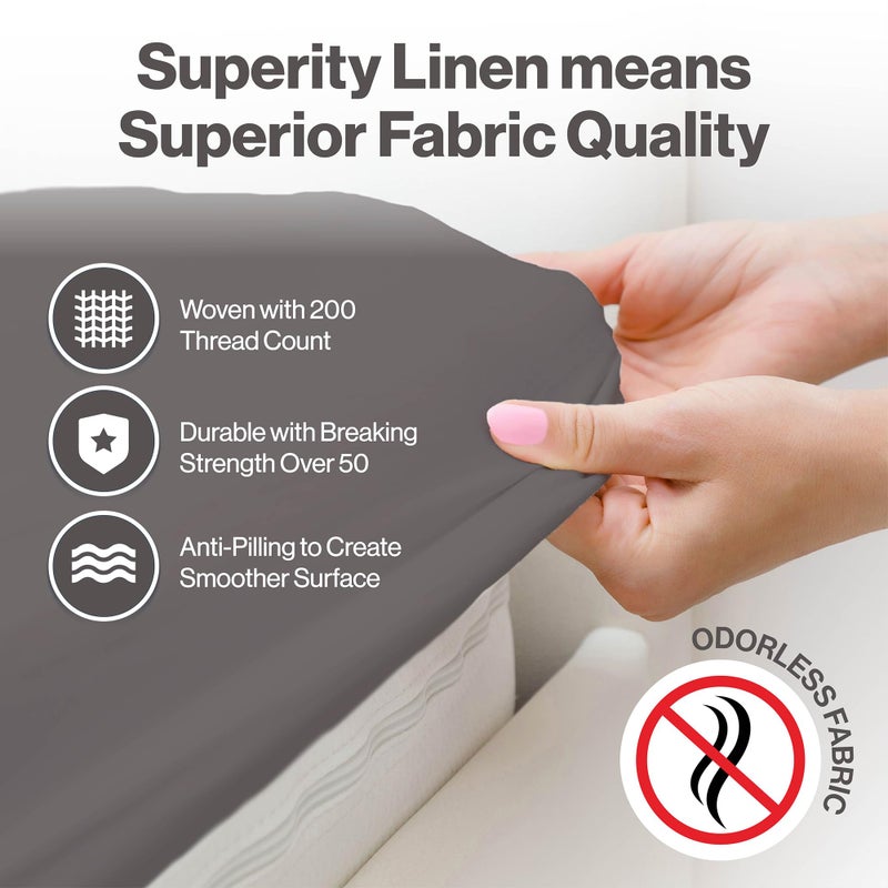 Superity Linen Superity Luxurious Hotel Quality Queen Fitted Sheet 100% Cotton Ultra Soft  Skin-Friendly & Hypoallergenic Deep Pocket Fits 16 Mattress Easy Care & Snug Fit (Queen Size - 60 X 80) - Image 3